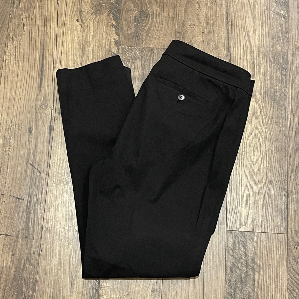 Talbots Chatham Black Ankle Pants Women 12 Side Zip Slim Leg Stretch Trousers